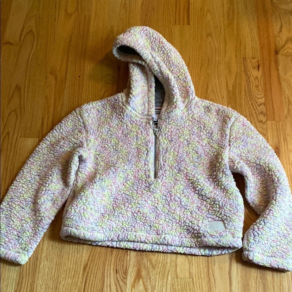 Justice Kids' Sherpa Hoodie - Cream and Pink